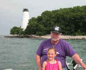 Captain Goehring and April at West Sister Island