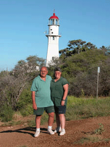 Us at Diamond Head Lighthouse in Hawaii