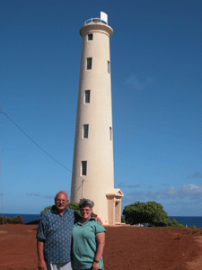 Us at Nawiliwili Harbor in Hawaii