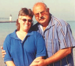 Us at St. Joseph North Pier in Michigan