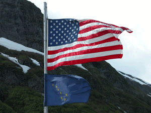 USA and AK flags
