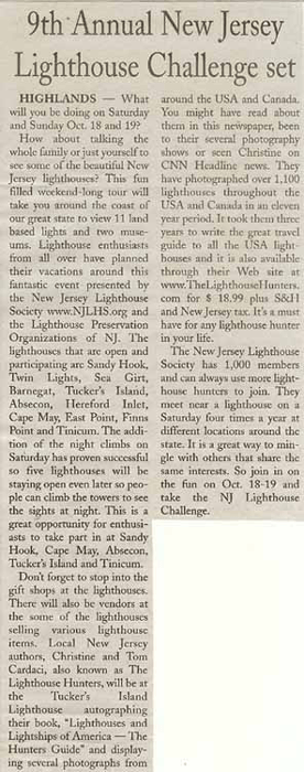 NJ Lighthouse Challenge Article
