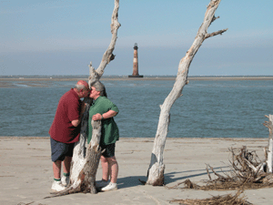 Us at Morris Island in South Carolina