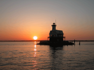 Sunset at Long Beach Bar